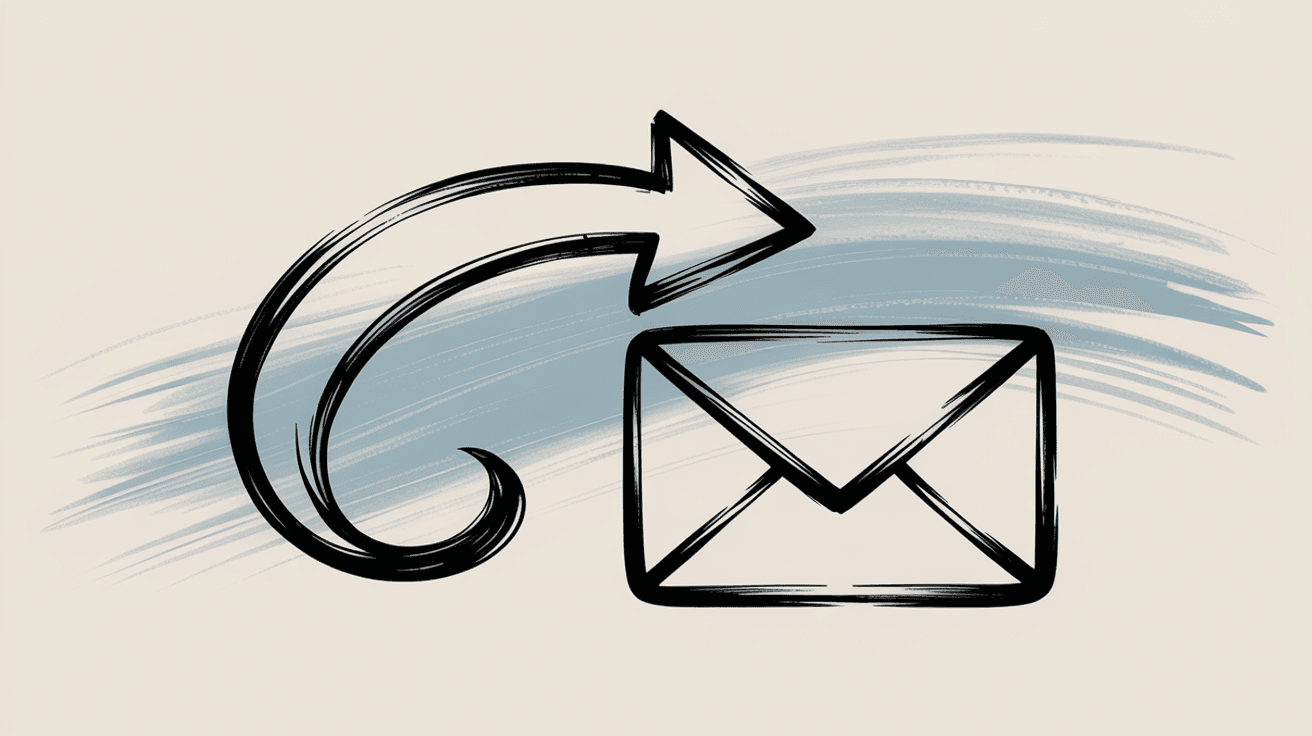 Side-by-side comparison showing email forwarding with forward arrow icon and out-of-office auto-reply with reply message icon